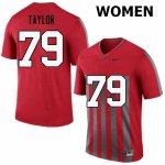 NCAA Ohio State Buckeyes Women's #79 Brady Taylor Throwback Nike Football College Jersey TPS7845ZW